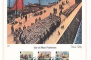 1981 Isle of Man Limited Edition Lithographed Print measuring 333mm X 257 showing Centenary of Royal National Mission to Deep Sea Fisherman Commemorative Stamp with First Day of Issue Cancel