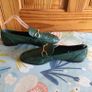 Zara Green Leather flat moccassin horsebit ladies shoes size 6 Eu 39 Image 2