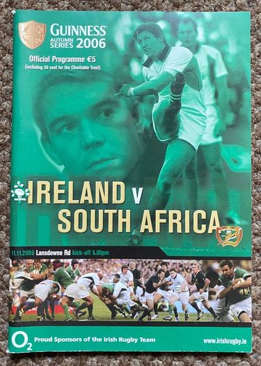 2006 Ireland v South Africa - November International Programme & Ticket