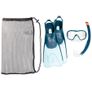 Decathlon SNK 500 Mask, Snorkel, Fins Set size 3-4 Blue Unused, Like New Image 8