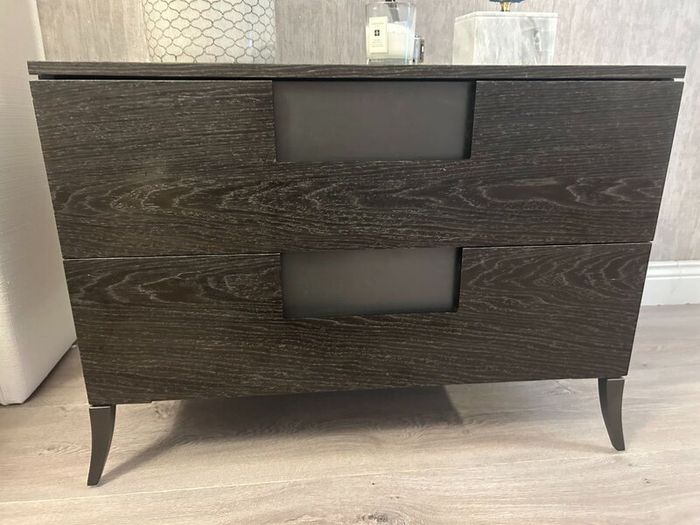 Fitzroy Bedside Lockers: Pair, Charcoal Oak