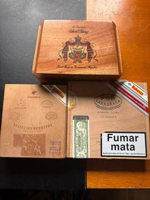 3 wooden cigar boxes