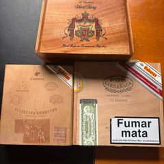 3 wooden cigar boxes