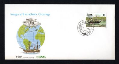 1988 Ireland 150th of 1st Passenger Steamship Crossing Commemorative Stamp with Paquebot Baile Atha Cliath cancellation on An post First Day Cover (FDC)