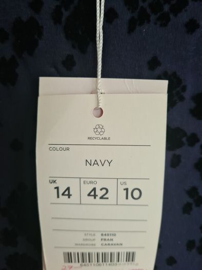 Monsoon half sleeve dress midi navy floral Size UK 14 EU 42  Brand new BNWT RRP 90euro