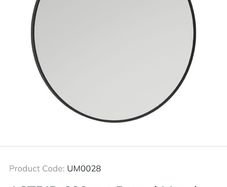 NEW Sonas Astrid 600mm Round Bathroom Mirror Matt Black Frame RRP 255
