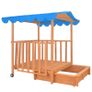 Kids Playhouse with Sandbox Fir Wood Blue UV50 Image 5