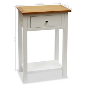 End Table 50x32x75 cm Solid Oak Wood