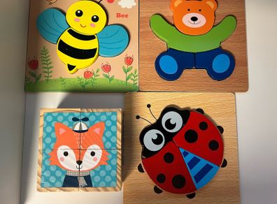 4 sets of 4-piece kids jigsaw puzzles