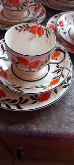 Art Deco Hand Painted Ivery Ware Tea Set