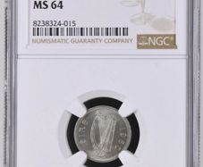 Ireland 1950 | Irish 3p | 3 Pence | Hare | KM.12a | MS 64