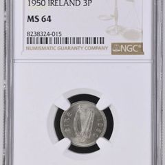 Ireland 1950 | Irish 3p | 3 Pence | Hare | KM.12a | MS 64