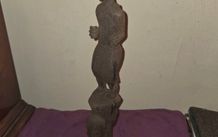 Vintage Carved African Tribal Art Statue
