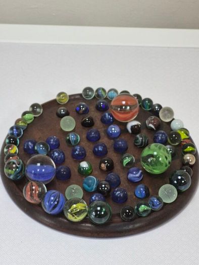 Victorian Marble Solitaire Board Game
