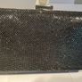 Gunmetal Grey  Pewter Shimmering Box Clutch Bag Image 2