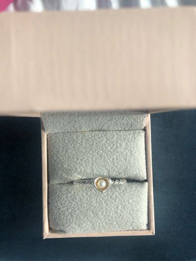 Sterling silver HHN designer pearl ring