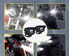 Two Lights, 3-Inch Auxiliary Motorcycle Lights with White Illumination, High Lumens,