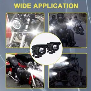 Two Lights, 3-Inch Auxiliary Motorcycle Lights with White Illumination, High Lumens,