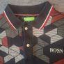 Hugo Boss Green Label Men's L Polo Shirt Black Geometric Graphic Short Sleeve Image 2