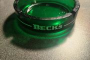 Becks Green Glass Ashtray
