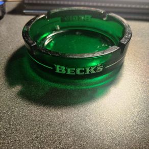 Becks Green Glass Ashtray