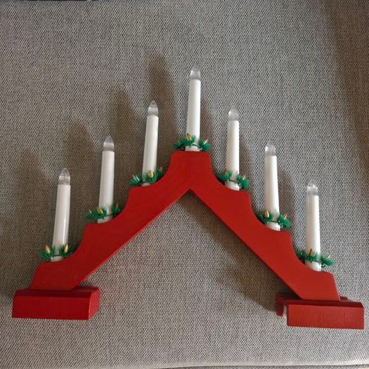 Christmas Candle Bridge Red (Battery Operated)