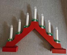 Christmas Candle Bridge Red (Battery Operated)