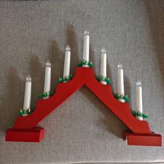 Christmas Candle Bridge Red (Battery Operated)