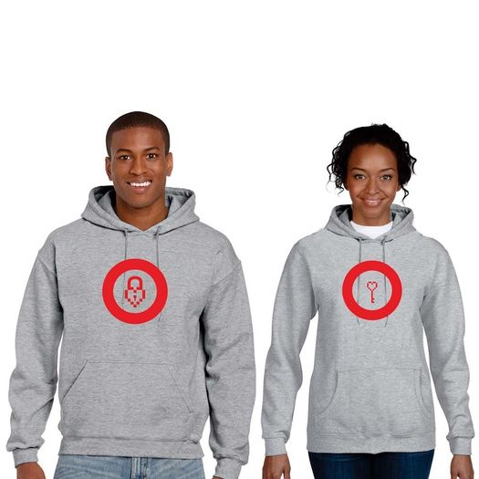 Heart Lock and Key Couple Hoodies (set)