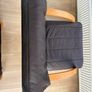 Set of 2 Brown leather and wood Bent Wood Easy Chairs and matching footstools Image 8