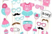 Baby Girl Shower Photo Booth Props( 25pieces)