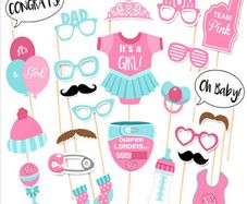Baby Girl Shower Photo Booth Props( 25pieces)