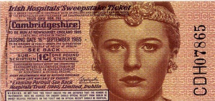 Irish Hospital Sweepstakes Ticket (september 1965)