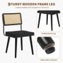Dining Room Chairs, Set of 2, Upholstered Chairs with Faux Leather Seat, Breathable Rattan Backrest, Adjustable Feet and Sturdy Solid Wood Legs, Kitchen Chairs up to 150 kg, for Dining Room, Living Image 7
