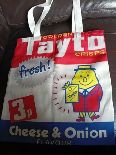 Mr Tayto Set. "Apron,Big Cushion Cover & Carrier Bag