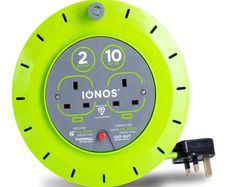IONOS 2 Socket Cable Reel, 10m, Green Extension Lead, 13A with Thermal Cut Out, Heavy Duty Outdoor Extension Lead (ION13A10MCR6)