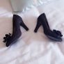 Odeon Black Peep-Toe Shoes - Size 4 Image 9