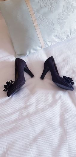 Odeon Black Peep-Toe Shoes - Size 4