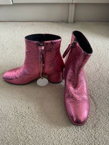 Gioseppo pink metallic leather boots size 4