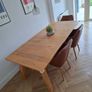 Oak dining table, bench and chairs Image 5
