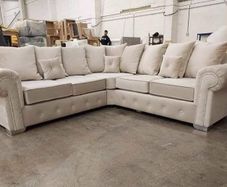 Olympia Plush Fabric Corner Sofa