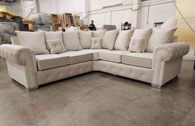 Olympia Plush Fabric Corner Sofa