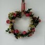 Handmade Rattan Wreath with Pink Roses & Dried Botanicals, 35-inch Image 8