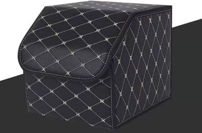30cm Car PU Leather Trunk Storage Box Boot Portable Foldable Storage Car Multi use Storage Car Trunk Bag Auto Storag Box