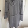 Grey Hooded Longline Cardigan Coatigan Contrast Trim Pockets Size L Image 5