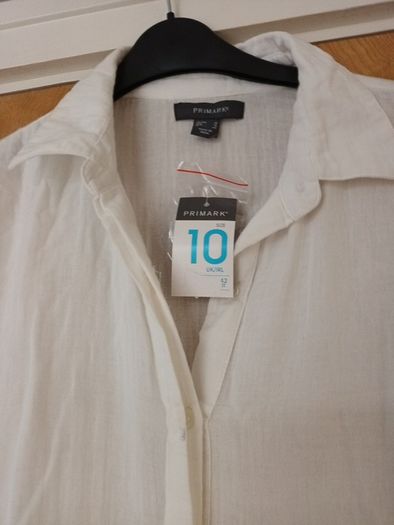 Primark  White Long Sleeved  Dress. S 10. More suited A Size 12-14.  B.N.W.T.