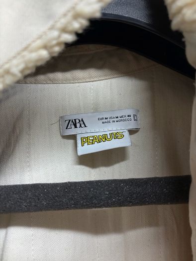 Zara x Peanuts Mens Cream Denim Jacket Limited Edition Style