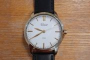 Telstar Watch, Quartz Movement, gold finish steel case, Stainless Steel Back. WR50