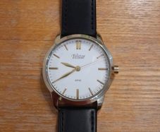 Telstar Watch, Quartz Movement, gold finish steel case, Stainless Steel Back. WR50
