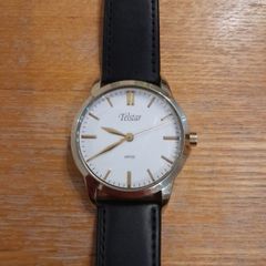 Telstar Watch, Quartz Movement, gold finish steel case, Stainless Steel Back. WR50